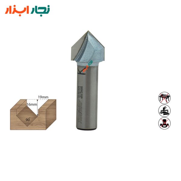 جزئیات تیغ وی بیت 90 درجه TD-301238 تایدوی برای حکاکی چوب و MDF