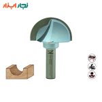 تیغ شیارزن انگشتی TD_201270 – شفت ۱۲، عرض 50/8 میلی‌متر، شعاع R25.4، عمق کارگیر 28.5 میلی‌متر، نمای روبرو برای CNC و اورفرز