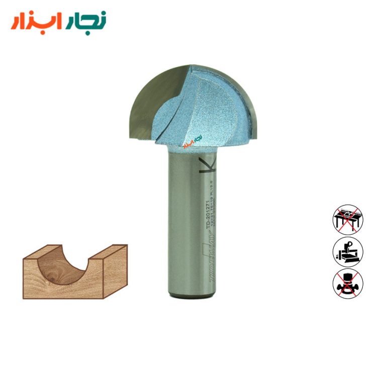 تیغ شیارزن انگشتی TD_201271 – نمای روبرو، شفت 12، عرض 31.75 میلی‌متر، مناسب CNC و اورفرز